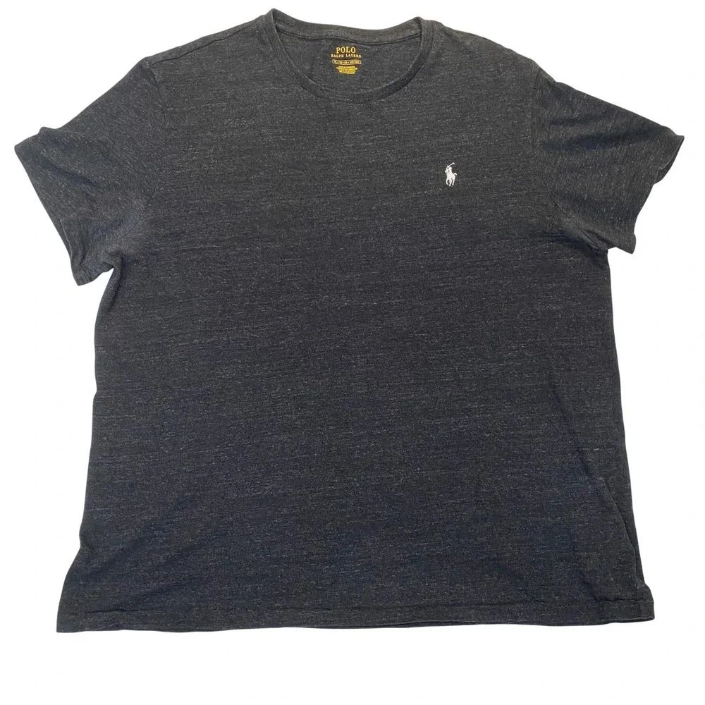Polo‎ Ralph Lauren Mens XL Charcoal Gray Heather Crewneck Short Sleeve T-Shirt
